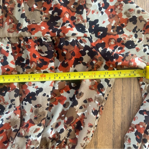 Victor Alfaro Collective Blouse Brown Painted Floral Peplum Top Size XS - Picture 10 of 13